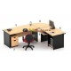 High Point One - Set Meja Kantor Beech Workstation-1