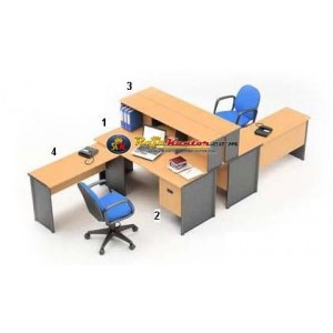 High Point One - Set Meja Kantor Beech Workstation-5