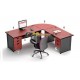 High Point One - Set Meja Kantor Mahogani Workstation-1