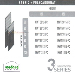 Modera 3 Workstation Series - Full Fabric + Polycarbonat