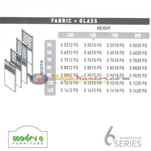 Modera 6 Workstation Series Fabric + Glass