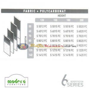 Modera 6 Workstation Series Fabric + Polycarbonat