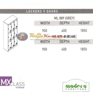 Modera MX Class Locker 9 Pintu ML 889 (Grey), ML 889-B (Blue)
