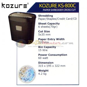 Mesin Penghancur Kertas Kozure KS - 800C