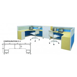 Partisi Kantor Ichiko 2 Configuration U