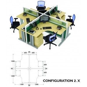 Partisi Kantor Ichiko 2 Configuration X