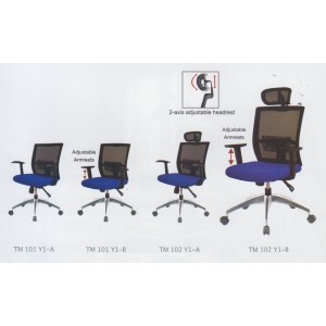 Kursi Kantor Ergotec TM 102 Y1-B (Adjustable Armrests)