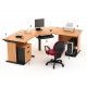 High Point Five - Meja Kantor Set Cherry Workstation-2