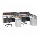 Partisi Kantor Modera Konfigurasi 2 Orang (Warna Dark Grey)