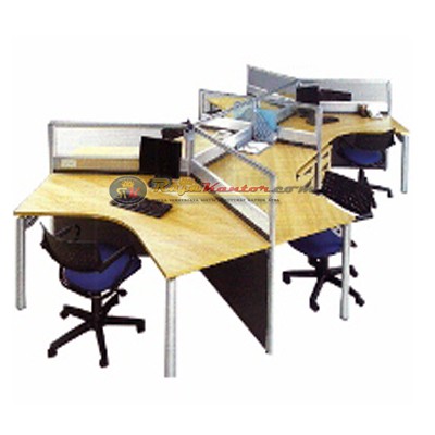 Partisi Kantor Modera Konfigurasi 6 Orang (Warna Dark Grey) 1