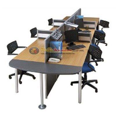 Partisi Kantor Modera Konfigurasi 6 Orang (Warna Dark Grey) 3