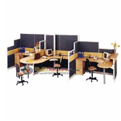 Partisi Kantor Uno Exclusive 3 Staff Configuration