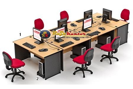 High Point One - Set Meja Kantor Beech Workstation-4