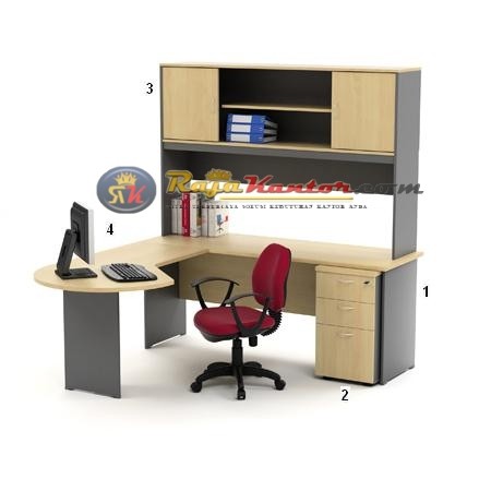High Point Kozy Mercury - Meja Kantor Set Workstation-2