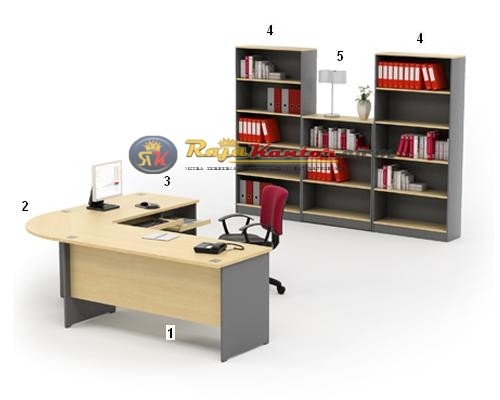 High Point Kozy Mercury - Meja Kantor Set Workstation-4