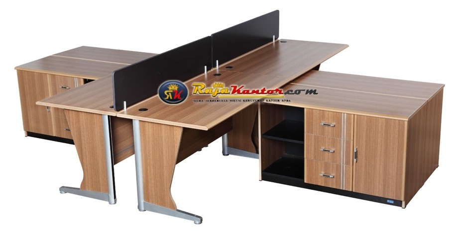 Uno Lavender Series - Meja Kerja Kantor 4 Staff (2)