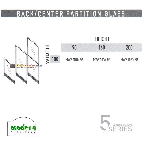 Modera 5 Workstation Series - Back & Center Partition Glass