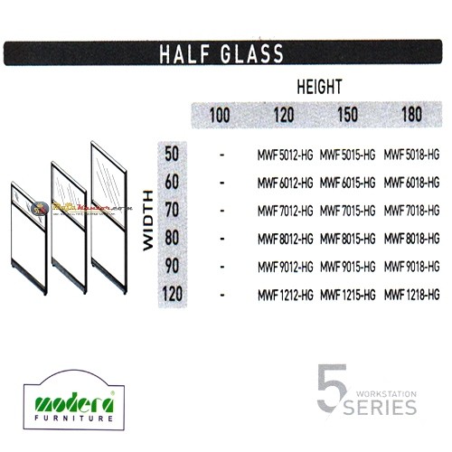 Modera 5 Workstation Series - Half Glass