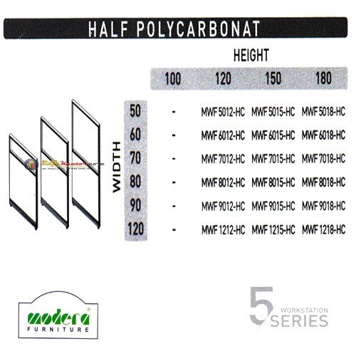 Modera 5 Workstation Series - Half Polycarbonat