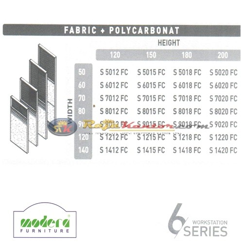 Modera 6 Workstation Series Fabric + Polycarbonat