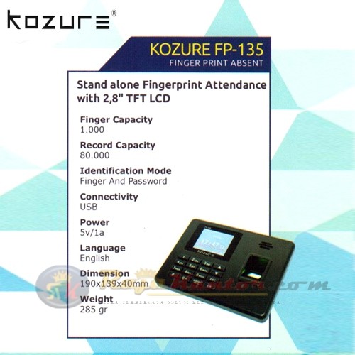 Mesin Absensi Kozure FP - 135