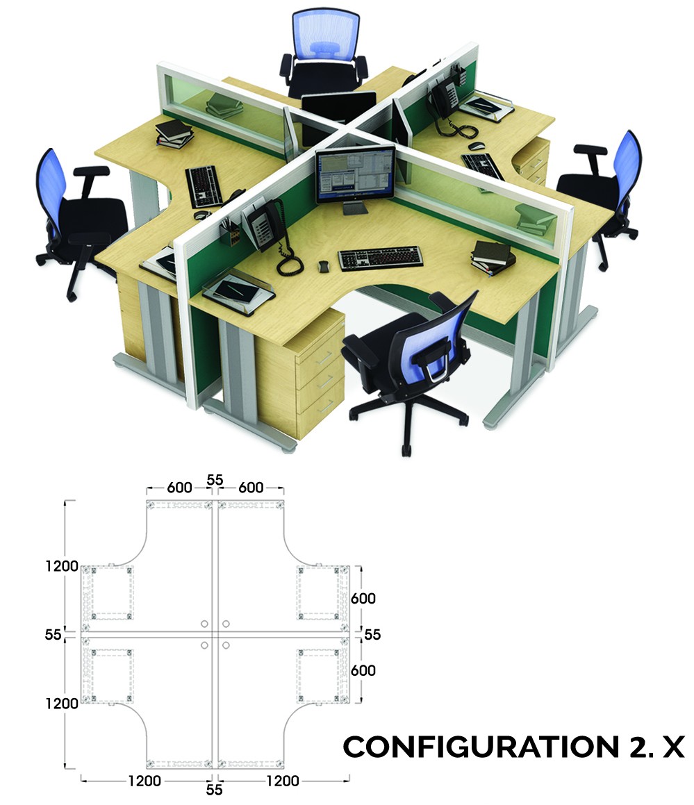 Partisi Kantor Ichiko 2 Configuration X