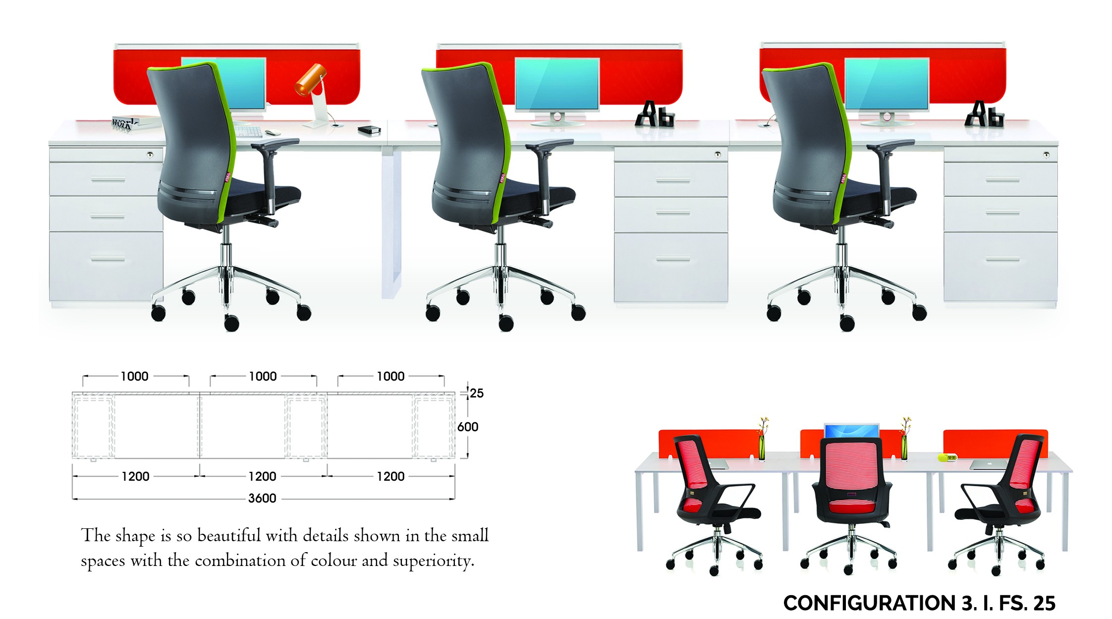 Partisi Kantor Ichiko 3 Configuration IFS 25