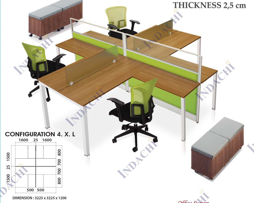 Partisi Kantor Indachi Configuration 4 XL