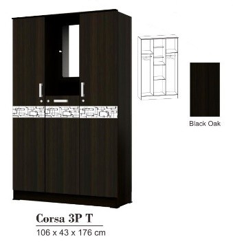 Lemari Pakaian Osiki Corsa 3P T