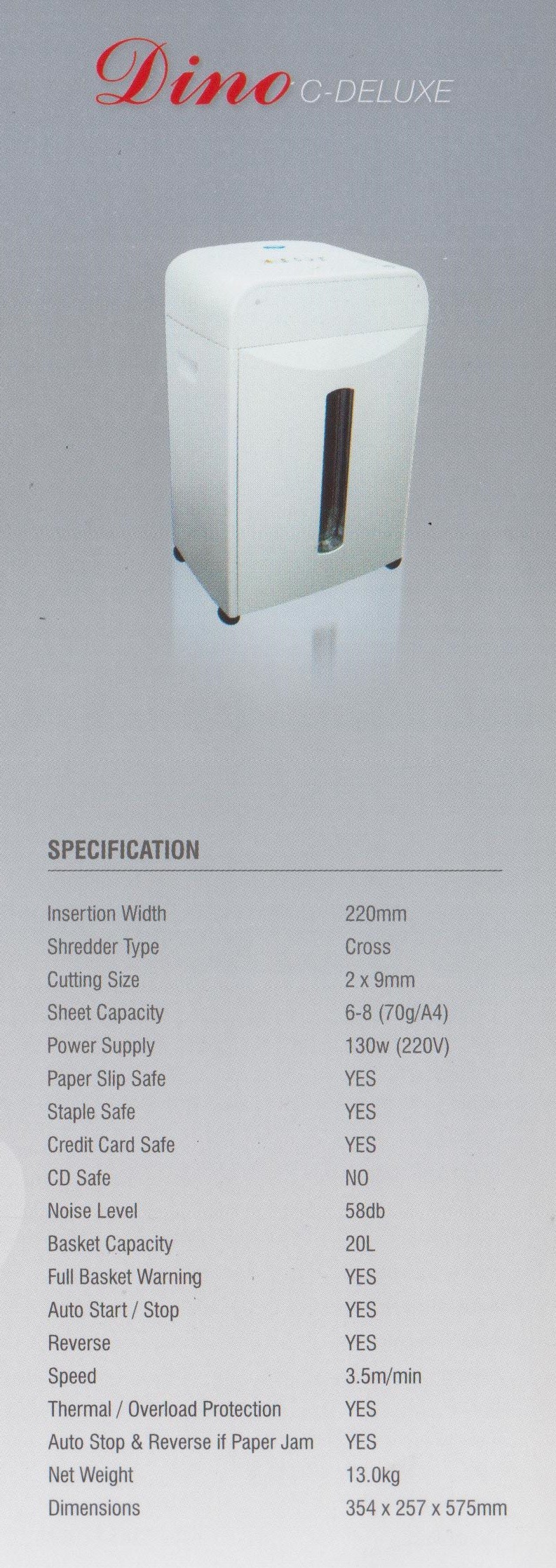 Mesin Penghancur Kertas Dino C-Deluxe