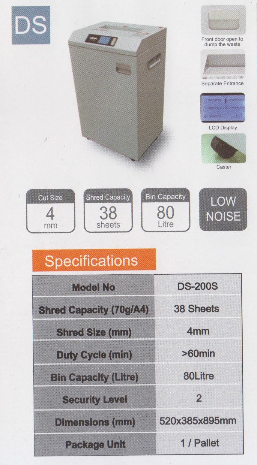 Mesin Penghancur Kertas Ishred DS-200S