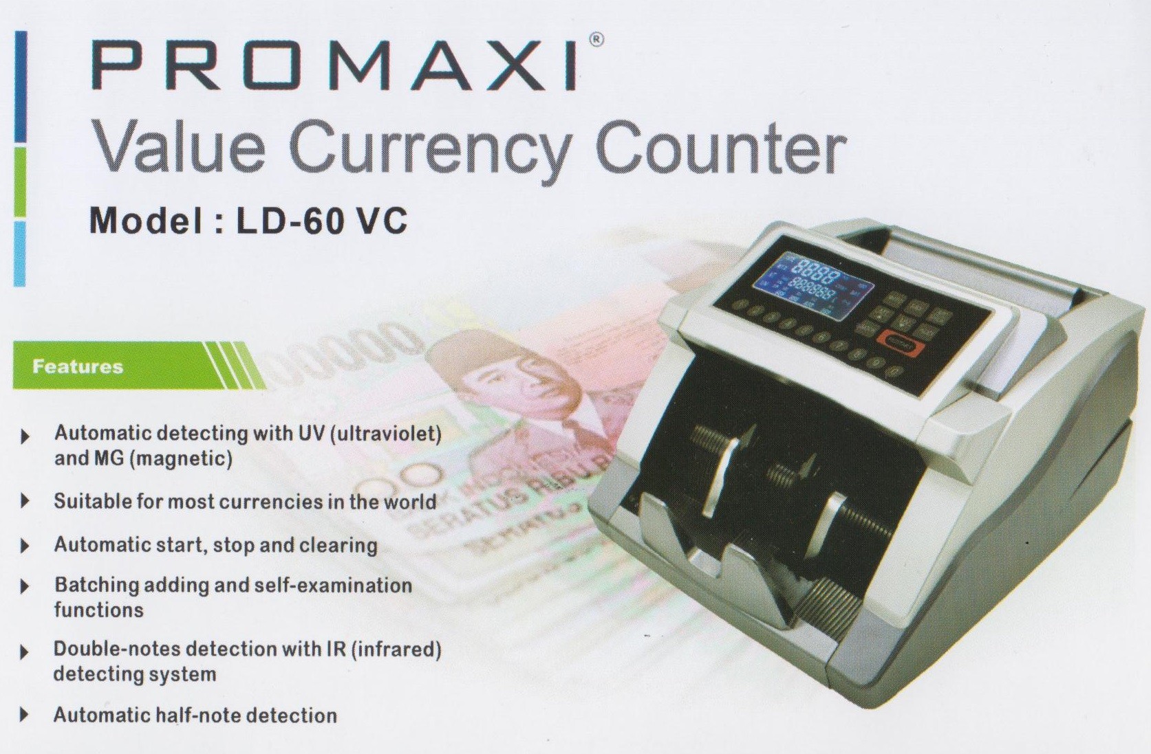 Mesin Penghitung Uang Promaxi LD-60 VC