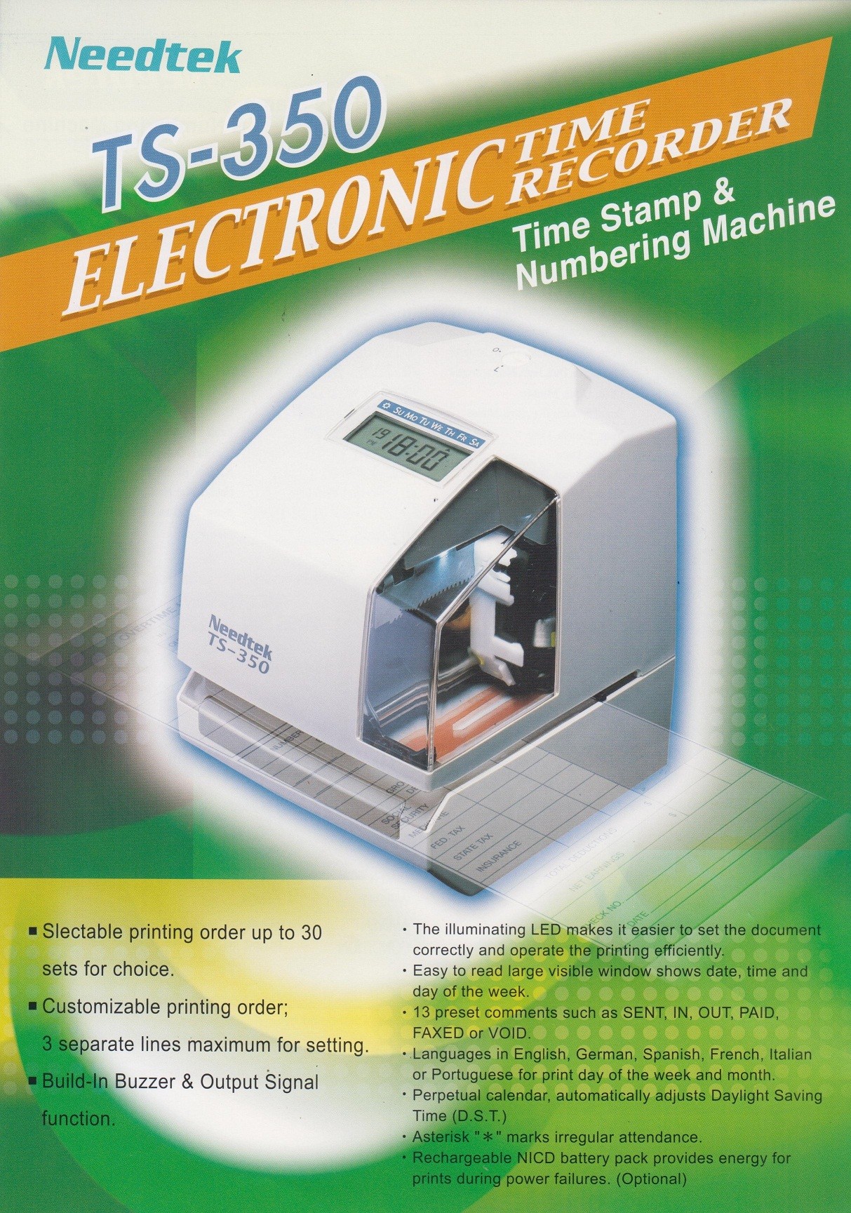 Mesin Absensi Needtek TS-350