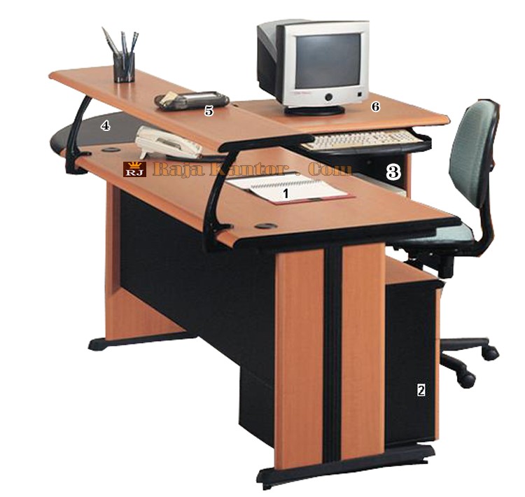 Meja Kantor Gold Series Warna Cherry