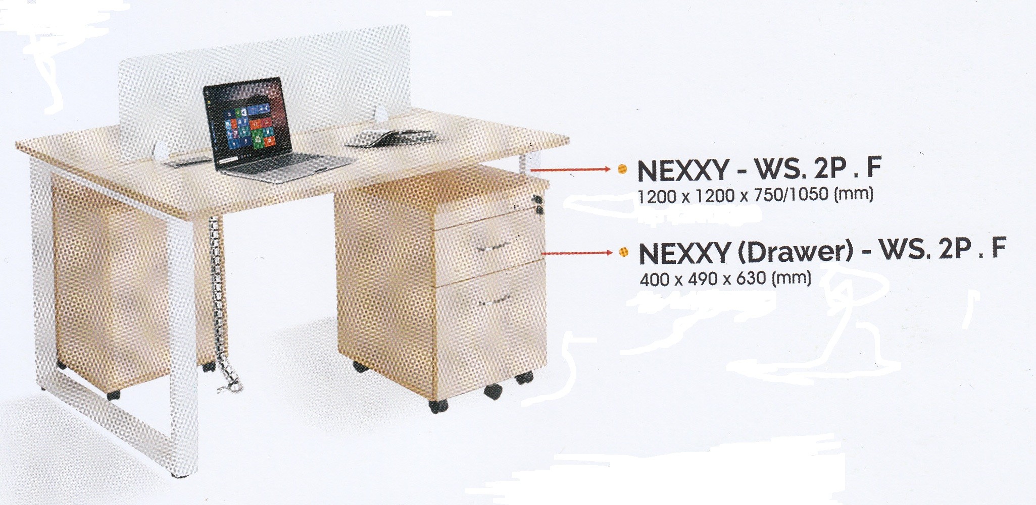 Meja Kantor Ichiko NEXXY - WS.2P.F