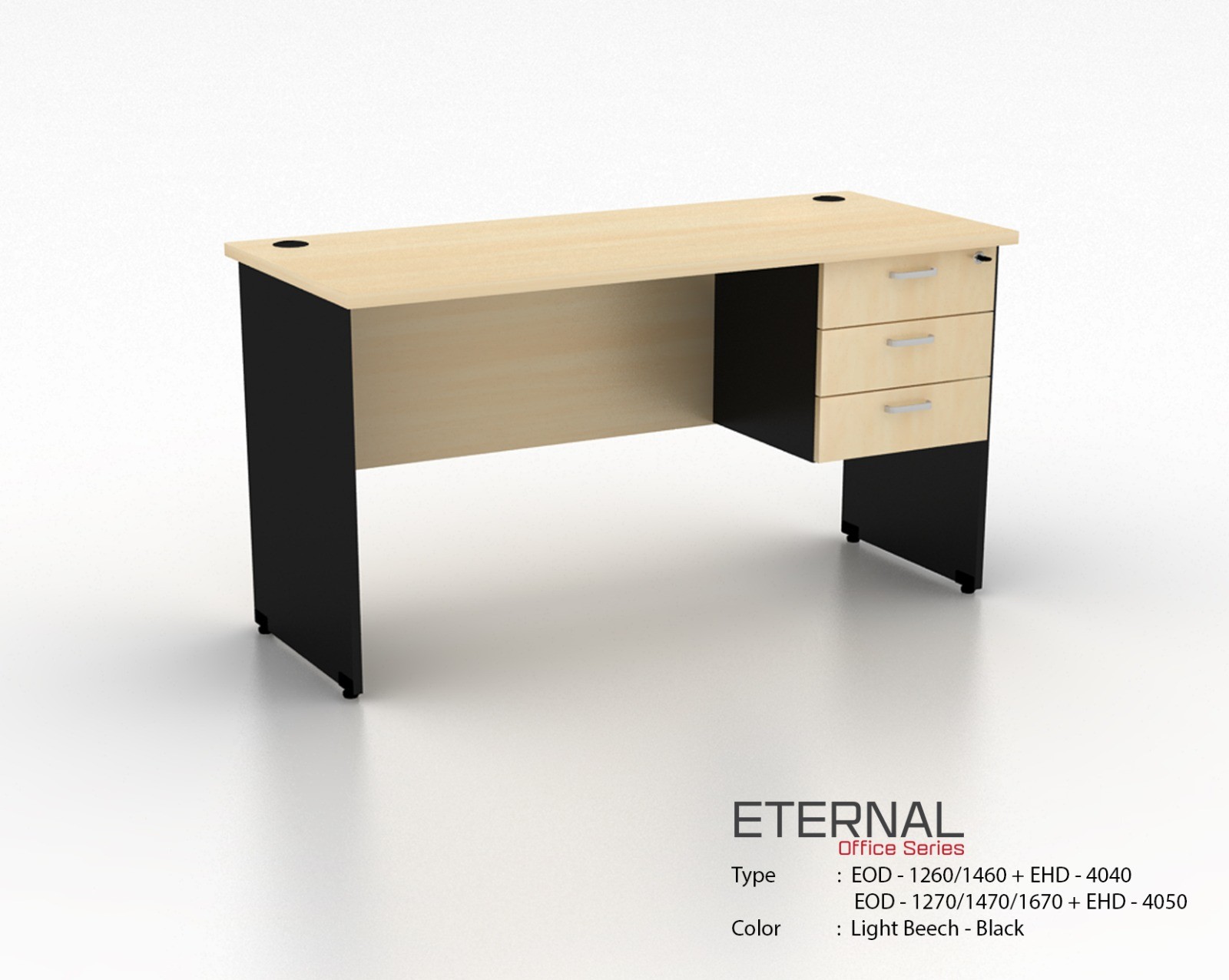 Meja Kantor Jakarta WINITY Eternal EOD EHD Ligh Beech Black
