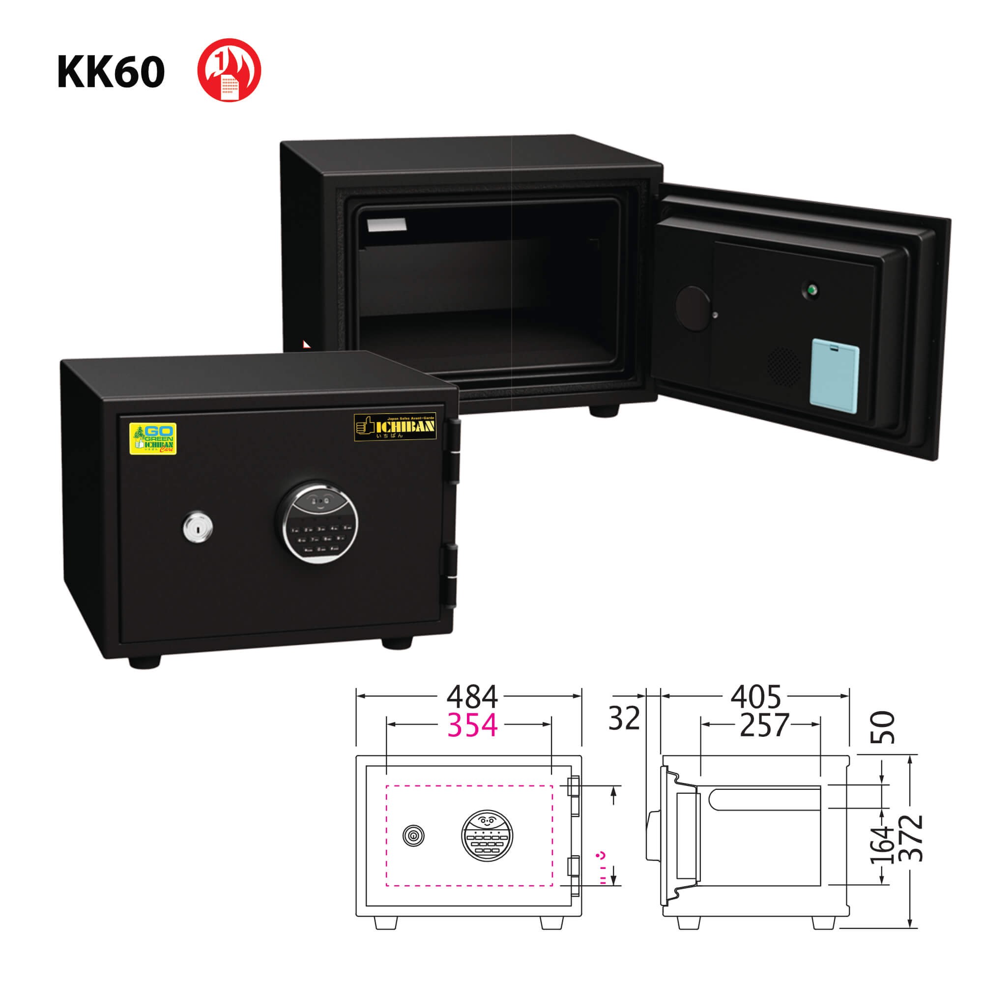 Brankas ICHIBAN FACE RECOGNITION SAFE KK60
