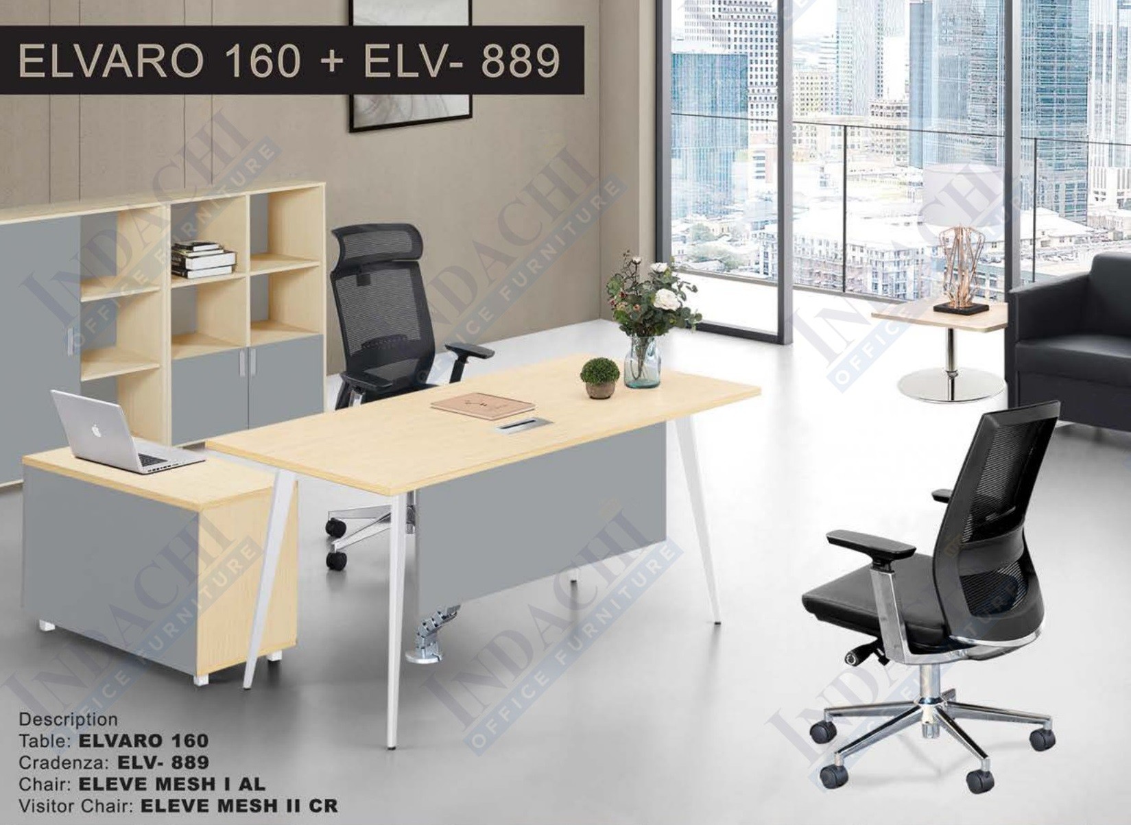 Meja Kantor Indachi Elvaro 160 + ELV 889