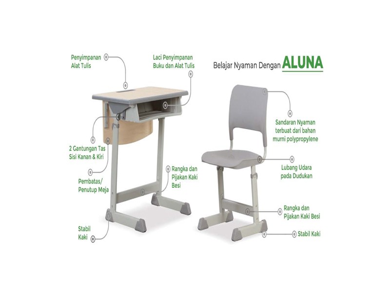 Meja Dan kursi Sekolah Donati Aluna