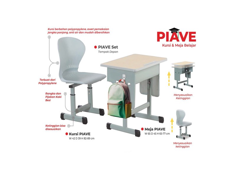 KURSI DAN MEJA SEKOLAH PIAVE DONATI