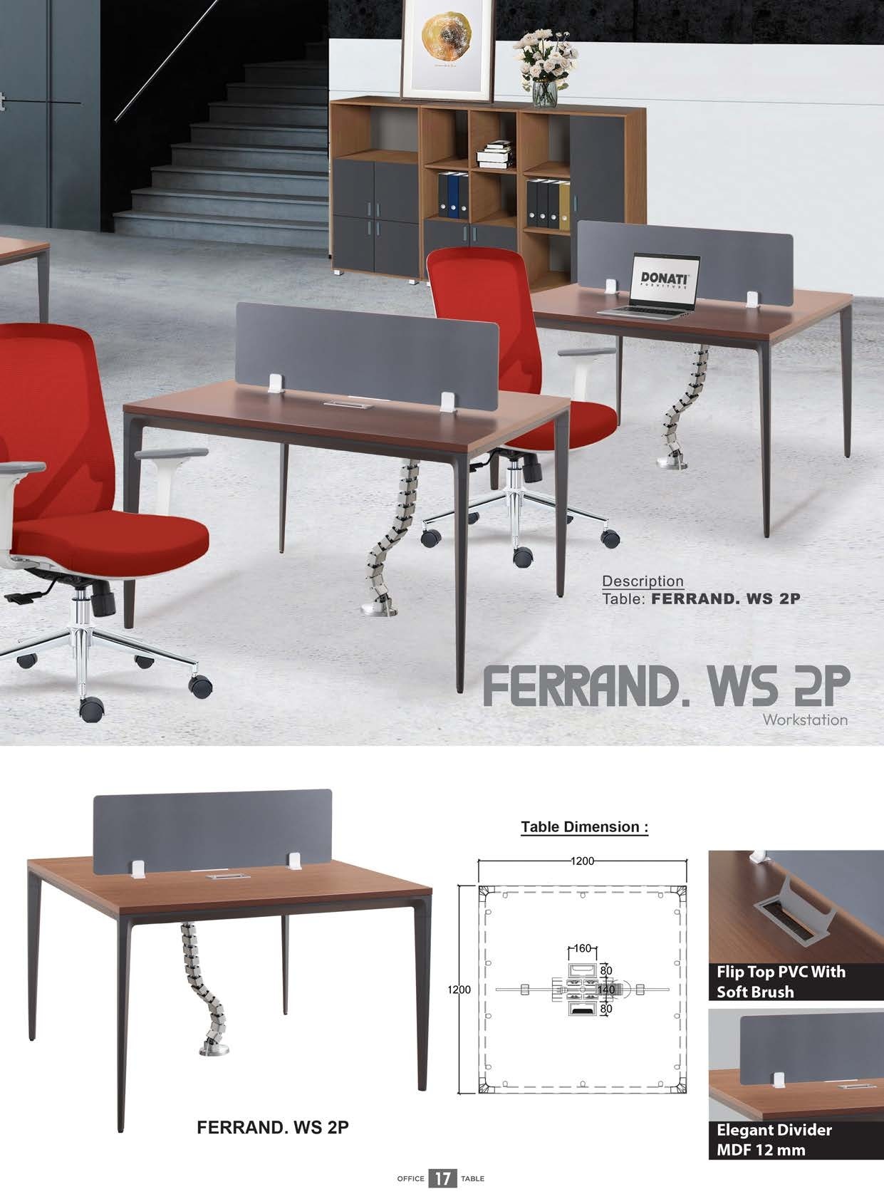 Meja Kantor Donati Ferrand WS 2P