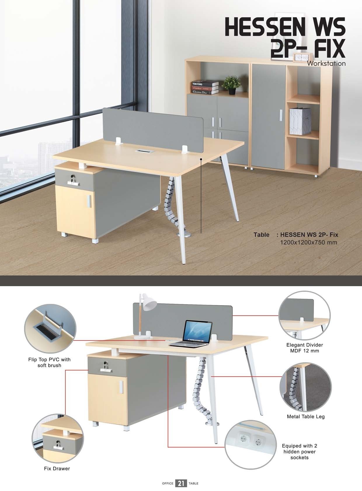 Meja Kantor Donati Hessen WS 2P FIX